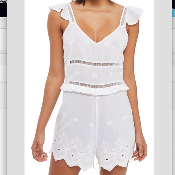 TOPSHOP Ladder Broderie Romper - Picture 2 of 6